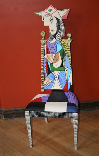 Fendos chair painting Picasso Femme au Jardin