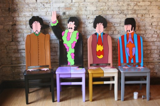 Fendos chair painting The Beatles Yellow Submarine